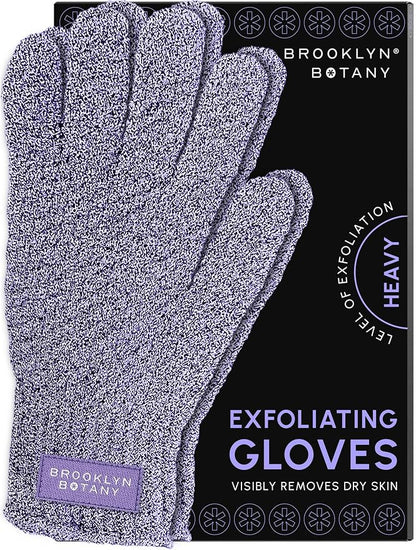 Brooklyn Botany Exfoliating Gloves for Bath and Shower – Heavy Duty Exfoliating Body Scrubber for Massage and Dead Skin Remover for Body – 1 Pair