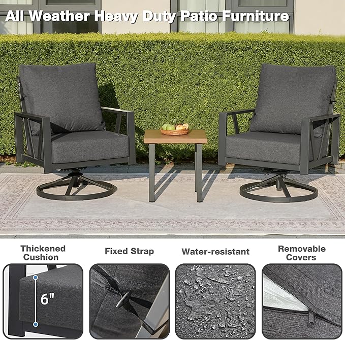 Outdoor Patio Swivel Rocking Chairs Set, Patio Porch Furniture