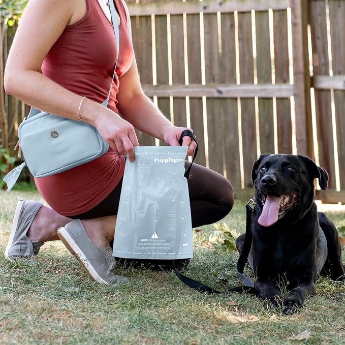 Puppington Certified Home Compostable Poop Bags - ASTM D6400 Compliant - 270 Extra Thick Bags - Plant Based - Pairs with Puppington 3-in-1 Bag & Fits all Standard Poop Bag Dispensers (Ice Blue)