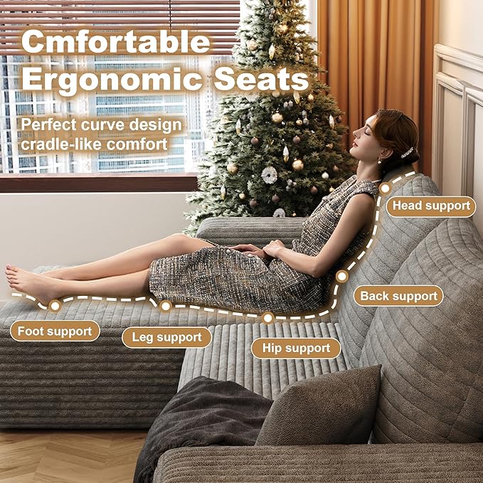 108" Sectional Couches for Living Room Cloud Couch Sofa