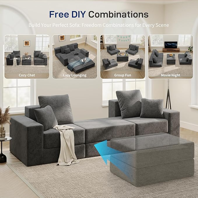 Cloud Modular Sectional Sofa, Comfy Boneless Couch