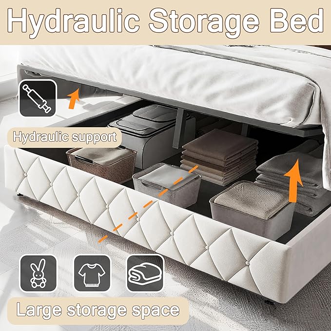 Modern Multi-Color LED Light Full Bed Frame