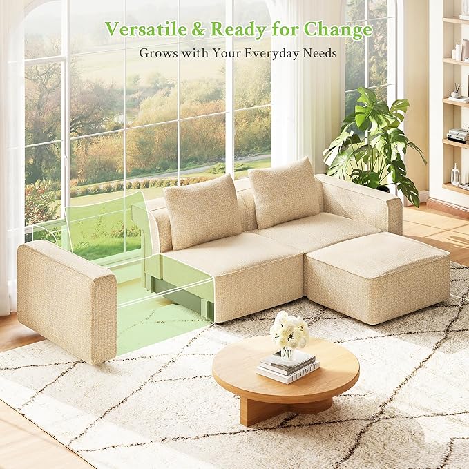 Welzona 75" loveseat Sofa, Comfy Chenille Love Seat, Wood Frame Small Couches