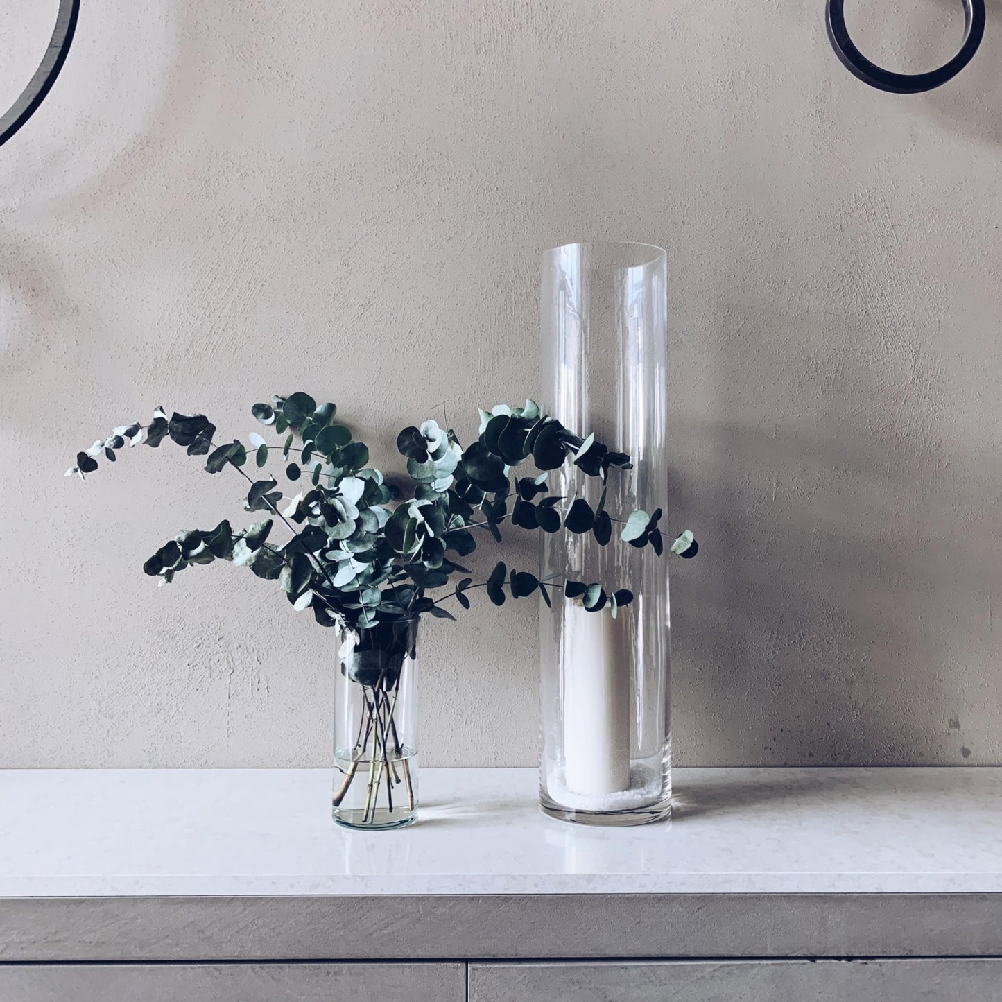 WGVI Quality Thick Clear Cylinder Glass Vases, 3" W x 8" H, Bud Vase Skinny Narrow Floral Bouquet Flower Container for Wedding Centerpieces Tabletop Home Accent Décor Brush Pen Holder, 1 Piece