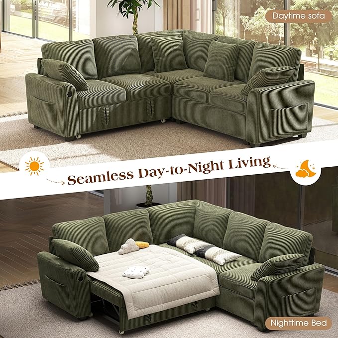 Ihanherry 83-inch 5-Seater Large Sectional Sofa Bed