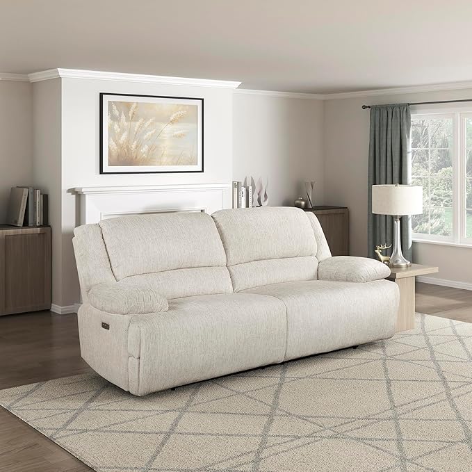 Lexicon Power Double Reclining Sofa, Textured Microfiber Wall Hugger Recliner