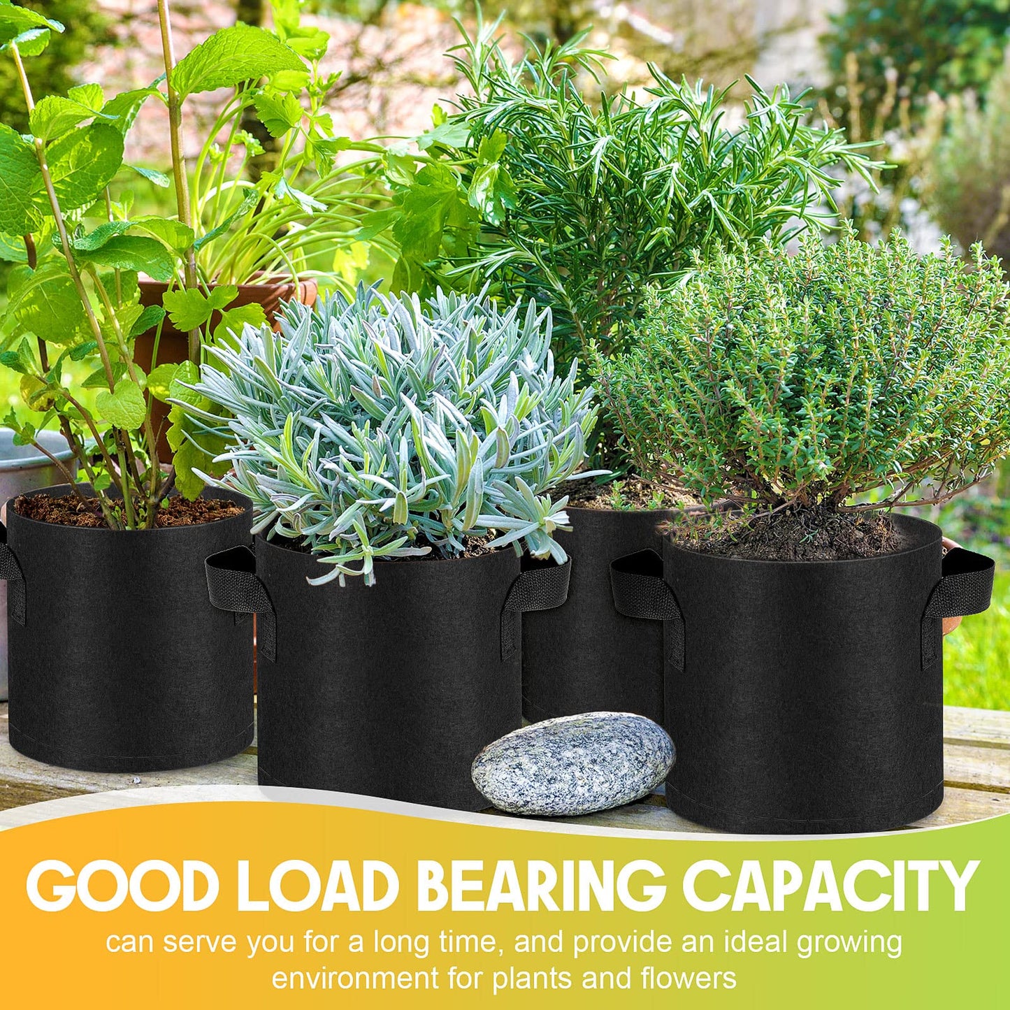 Nuanchu 36 Packs Grow Bags Bulk Aeration Fabric Pot with Handles Thickened Nonwoven Garden Bags to Healthy Root Growth Vegetables Heavy Duty Grow Pots Planting Planter for Flower Fruits (2 Gallon)