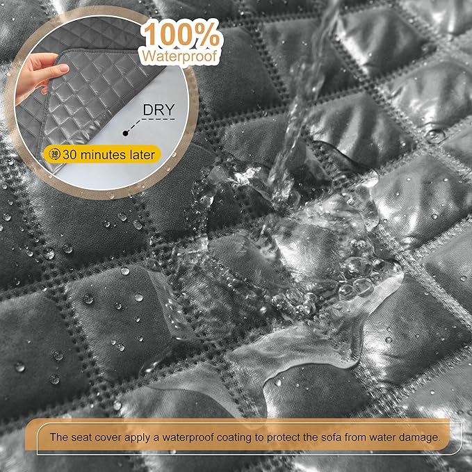 HDCAXKJ 100% Waterproof Reclining Sectional Couch Covers L Shape Recliner Sofa