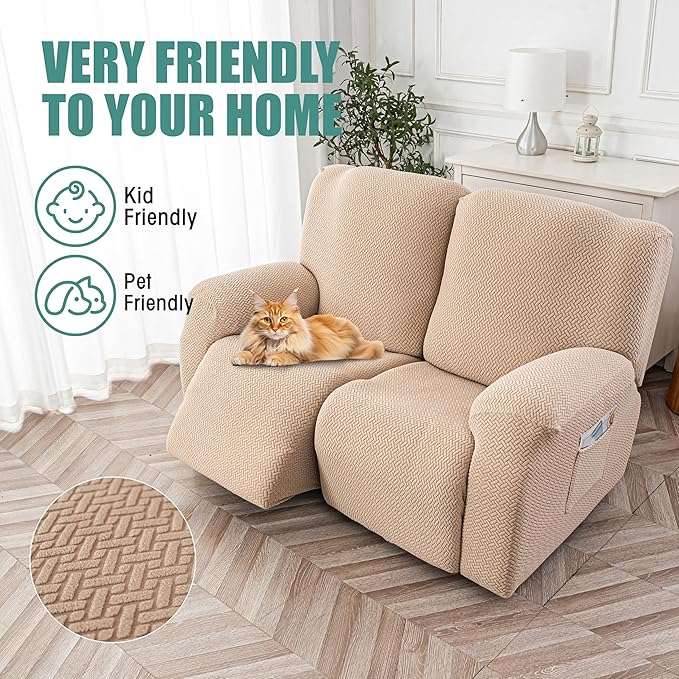 Genina Recliner Loveseat Cover Stretch Couch Covers Sofa slipcover