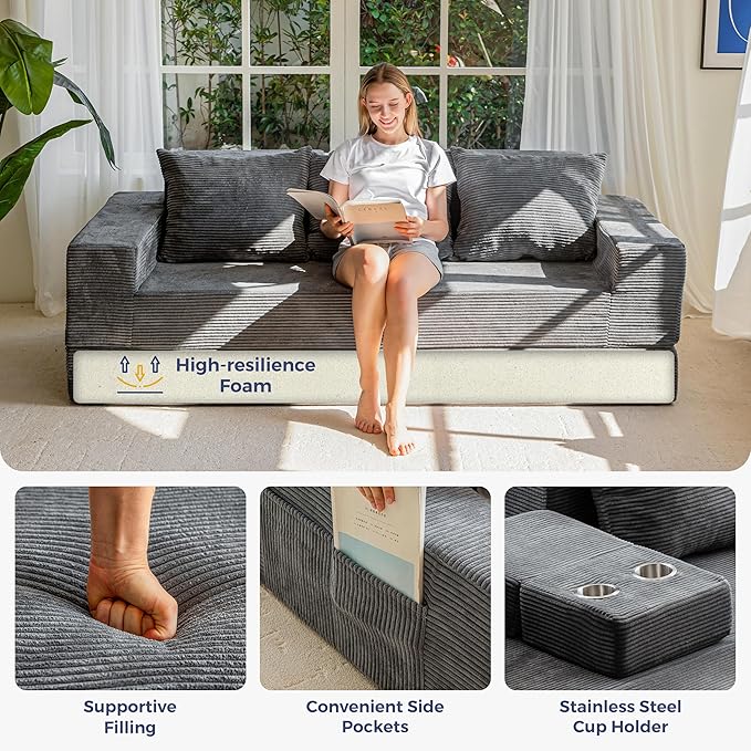 MAXYOYO Convertible Sofa Bed, Folding Sleeper Chair