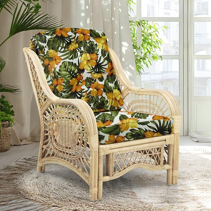 Malibu Lounge Living Accent Armchair Natural Rattan Wicker Handmade Design