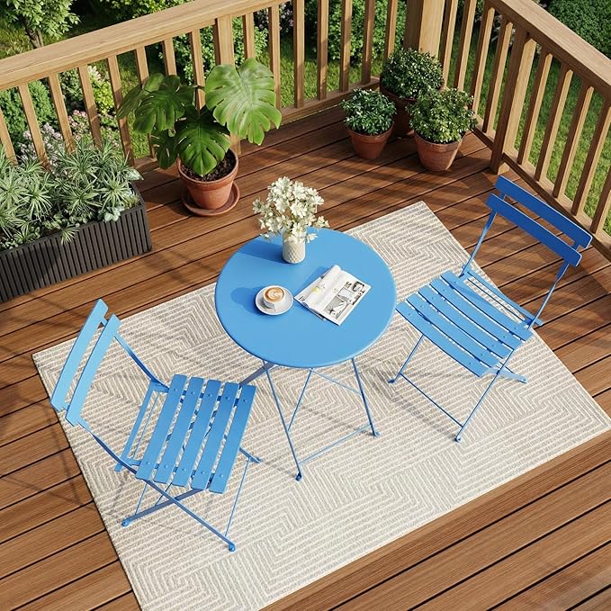 GarveeLife Outdoor Metal Bistro Set, 3-Piece Patio Furniture Set