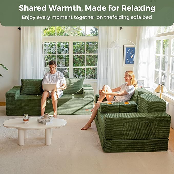 MAXYOYO Convertible Sofa Bed, Folding Sleeper Chair