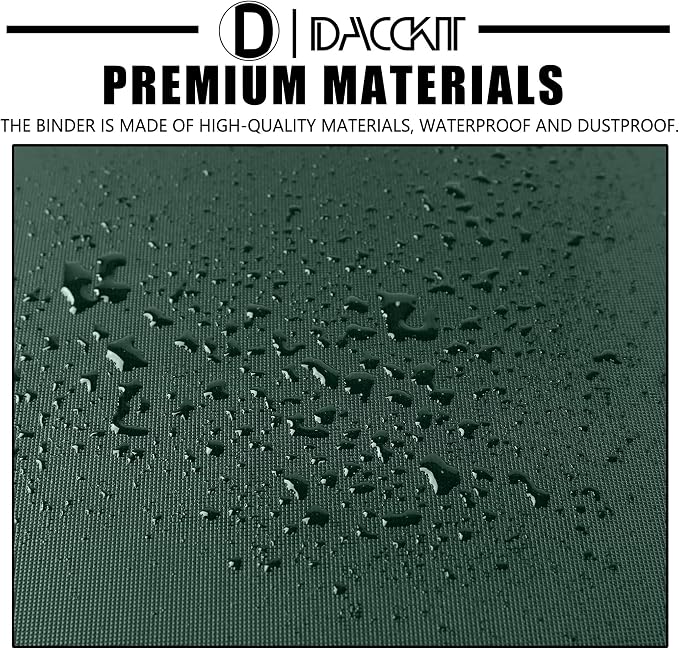 D DACCKIT Card Binder 16 Pocket - Fits 1024 Cards，4X4 Ringless Card Album with Sleeves for Trading Cards & Sports Cards（Model A，Blackish Green）