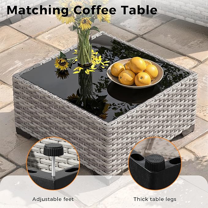 8-Seat Outdoor Wicker Patio Furniture Set