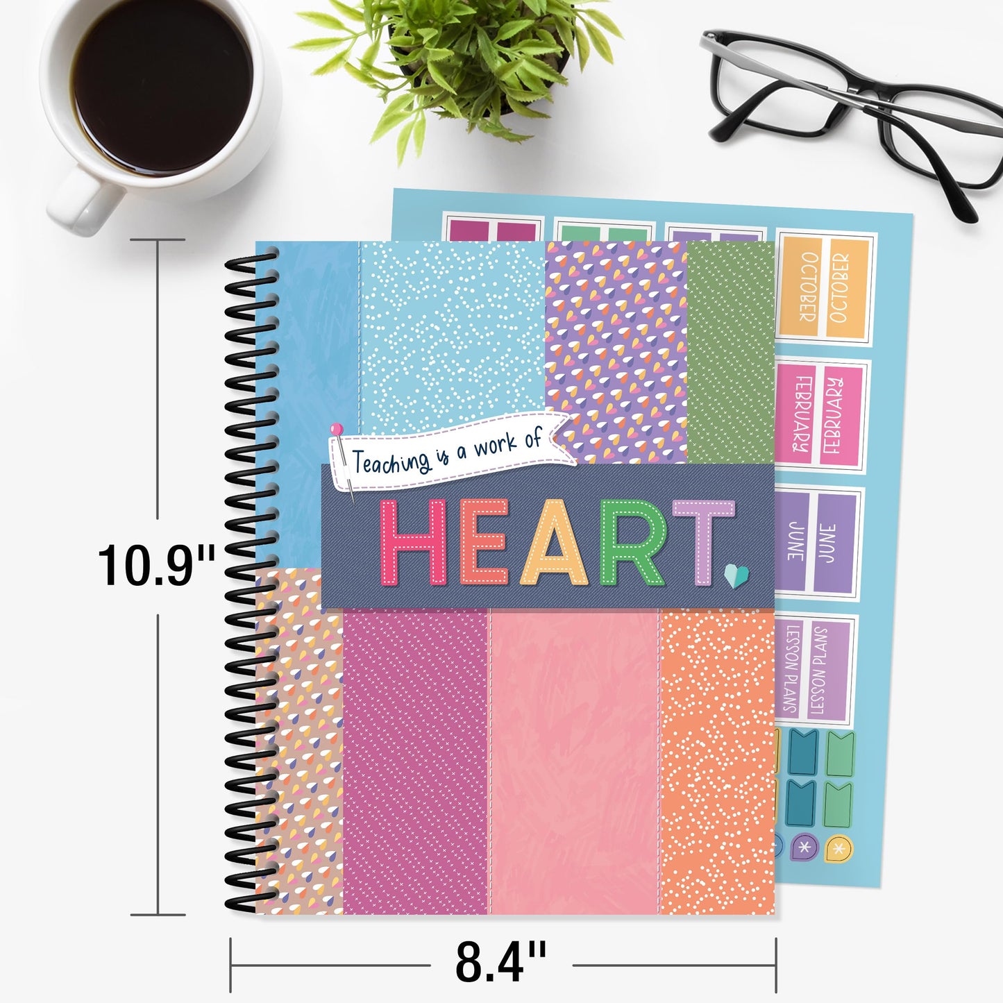 Carson Dellosa Education Crafty & Cool Teacher Planner 2026-2027, Undated 8"x11" Lesson Plan Book With Stickers, Class Schedule,Weekly Calendar, ... Haves, Homeschool Essentials, School Supplies