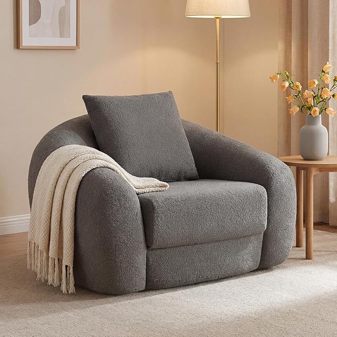 SICOTAS 49.9" Curved Convertible Sofa Couch Bed