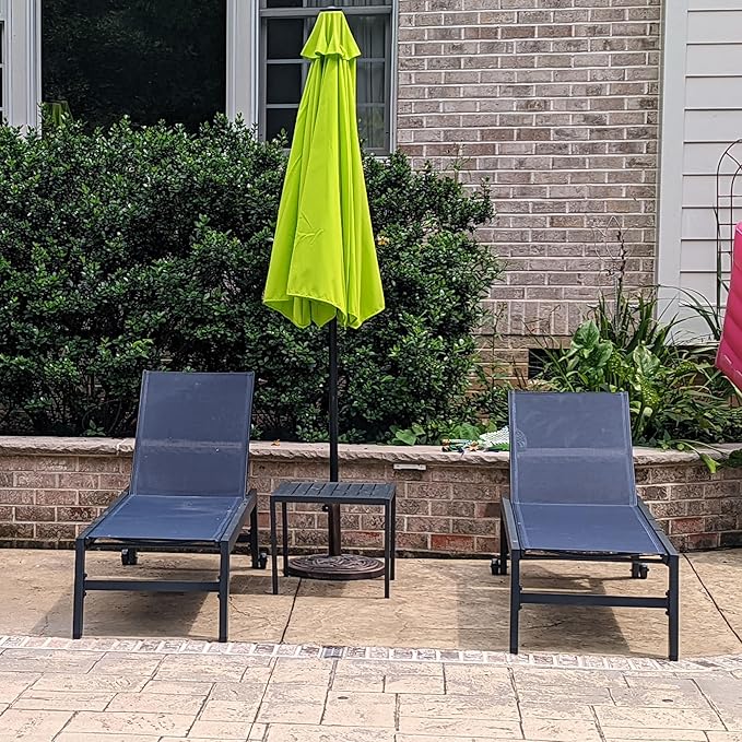 PURPLE LEAF Patio Chaise Lounge Set 2 Pieces Textilene Pool Lounge Chairs