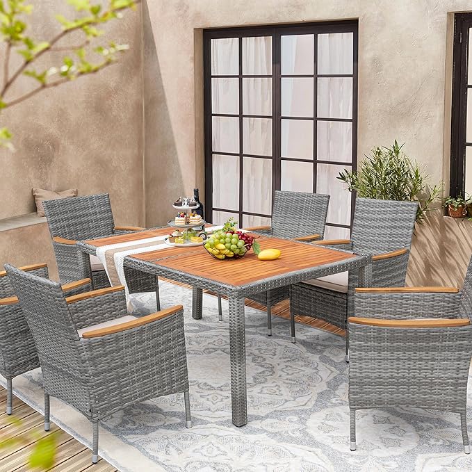 Devoko Dining 7 PCS Furniture, Patio Conversation Set