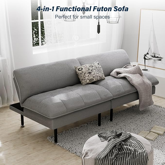 Ribilake 70" Futon Sofa Bed, 4 in 1 Multi-Function Couch Sleeper