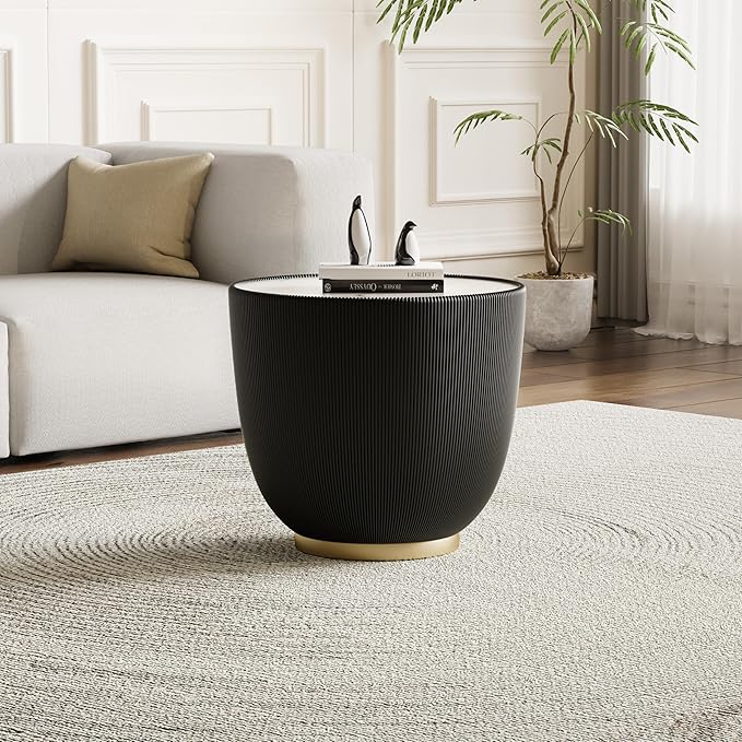 SSLine Bowl-Shape Coffee Table Set of 2 Modern Sintered Stone Top Nesting
