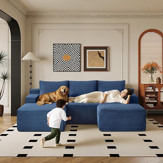 96" Sectional Couches for Living Room Cloud Couch Sofa