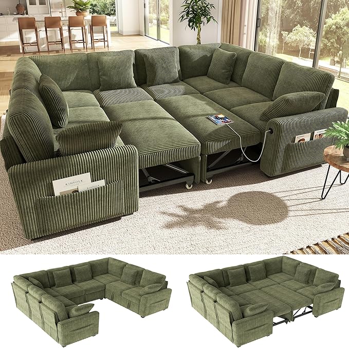 Ihanherry 8-Seater Large Sectional Sofa Bed