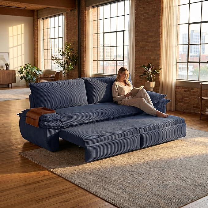 73.2" Sofa Bed Queen, 3-in-1 Pull Out Sofa Bed