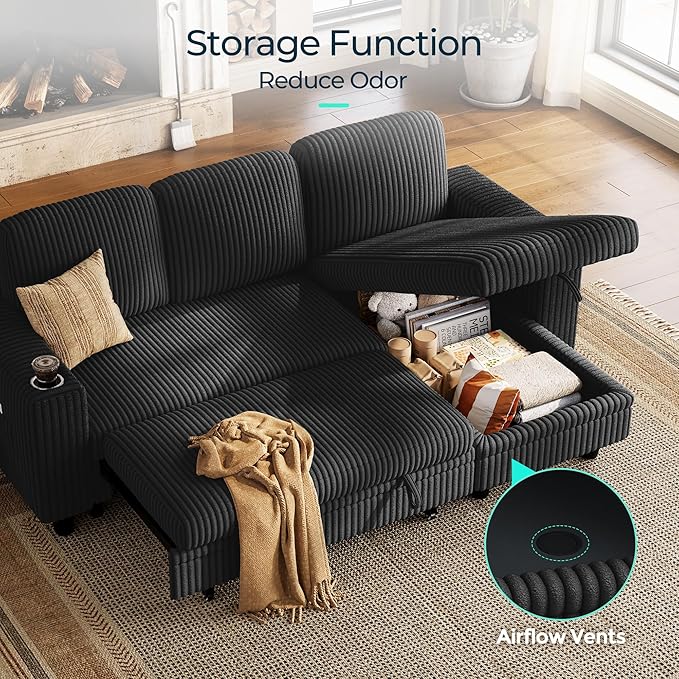 LINSY HOME Sectional Sleeper Sofa