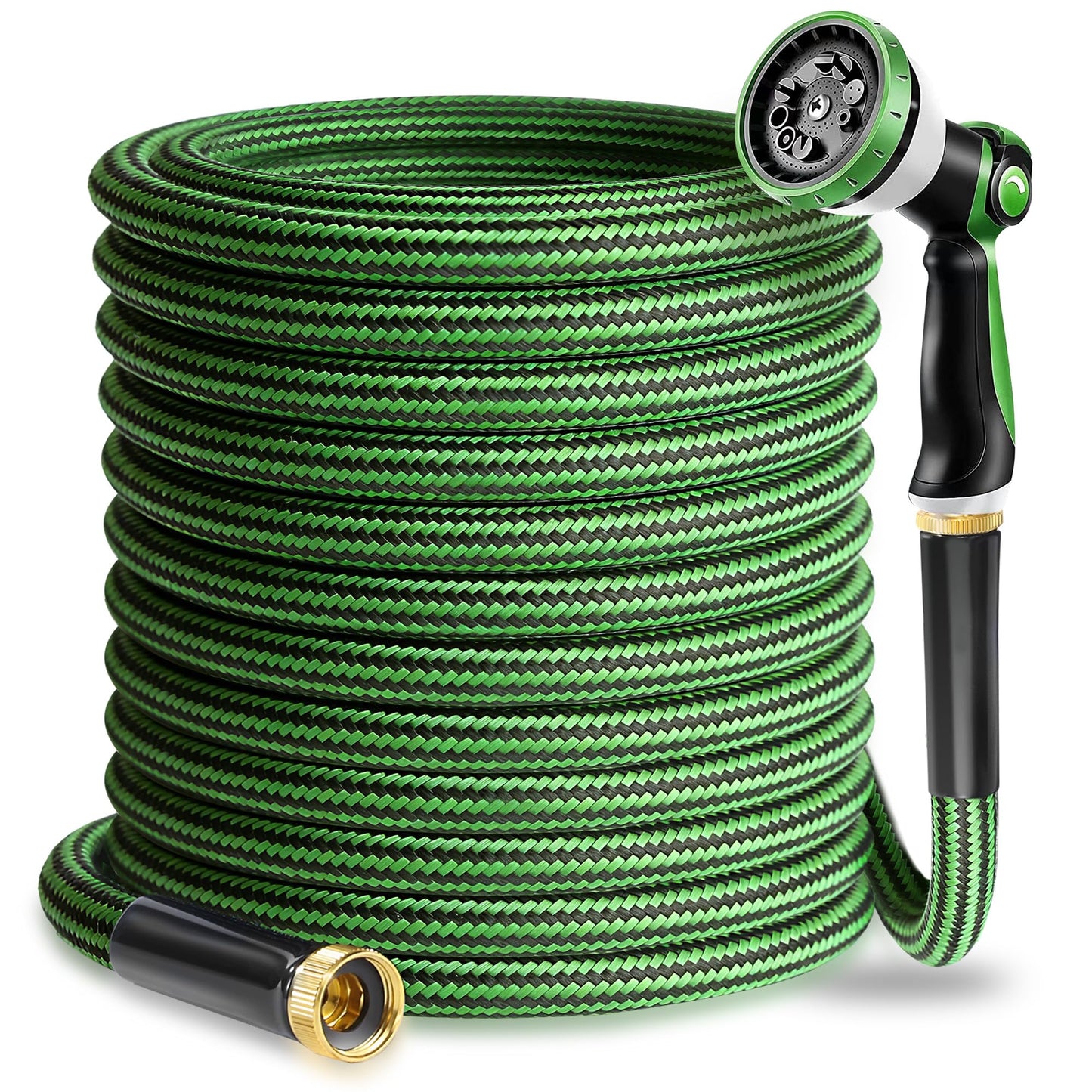 Torioweg Garden Hose 25 FT-Triple-layer pipe, Heavy Duty Water Hose with solid Aluminum Fittings, Ultra-Lightweight and Flexible, Abrasion-Resistant, Rust-Resistant,Watering and Cleaning for Outdoor