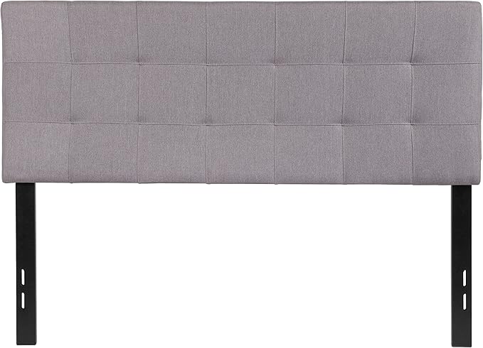 Flash Furniture Bedford Tufted Upholstered Full Size Headboard in Light Gray