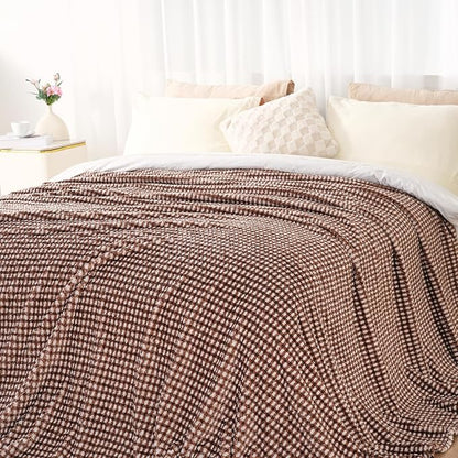 Zyrah Fleece Throws for Couch Super Soft Throw Blanket Lightweight Decorative Fuzzy Cozy Blankets for Sofa Chair Bed (C-Brown, Throw(50"x60"))