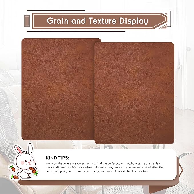 KING MOUNTAIN Leather Repair Patch, 2 Packs 9 x 11 Inches self Adhesive Leather