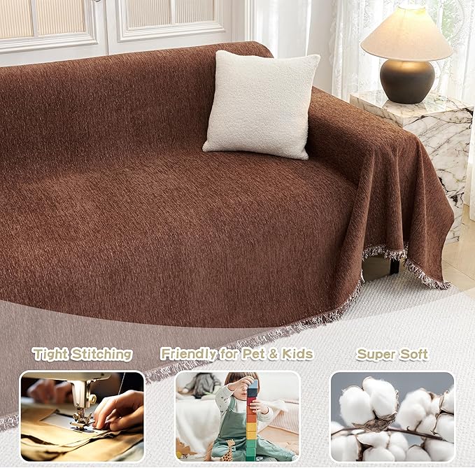 MYSKY HOME Sofa Covers for 2 Cushion Dogs