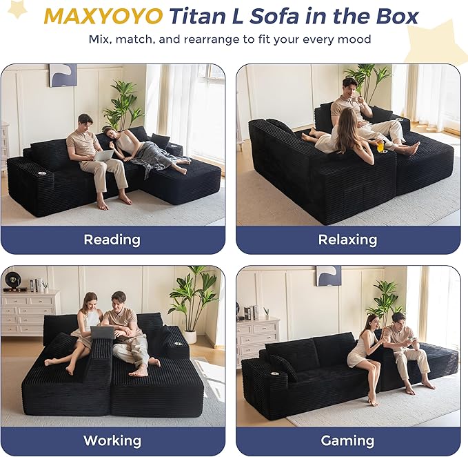MAXYOYO 104" Modular Sectional Couch