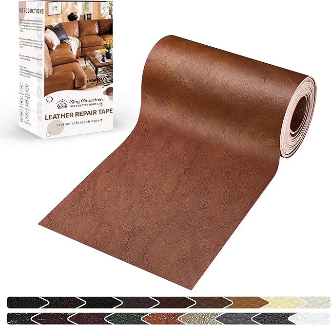 KING MOUNTAIN Leather Repair Patch, 4 x 63 Inches self Adhesive Leather Repair