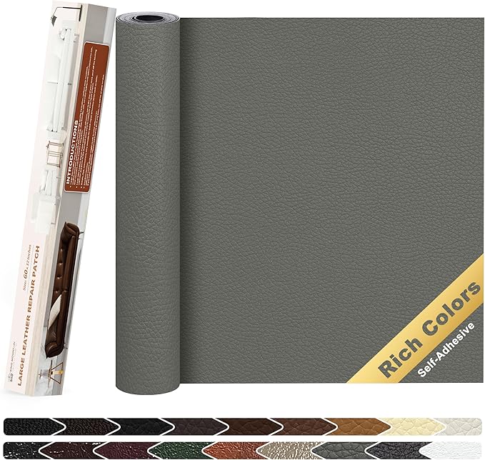 KING MOUNTAIN Leather Repair Patch, 12 x 60 Inches self Adhesive Leather Repair