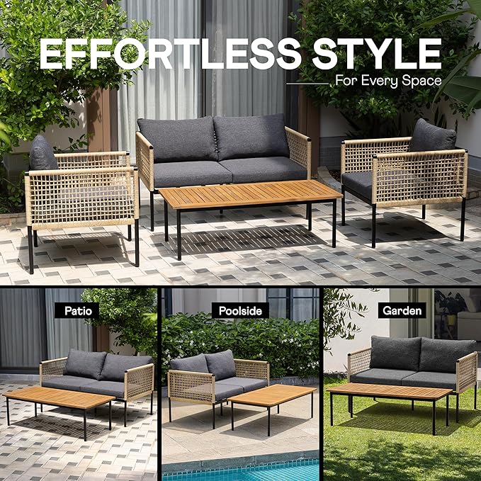 Idzo Oscar Wicker Metal Loveseat