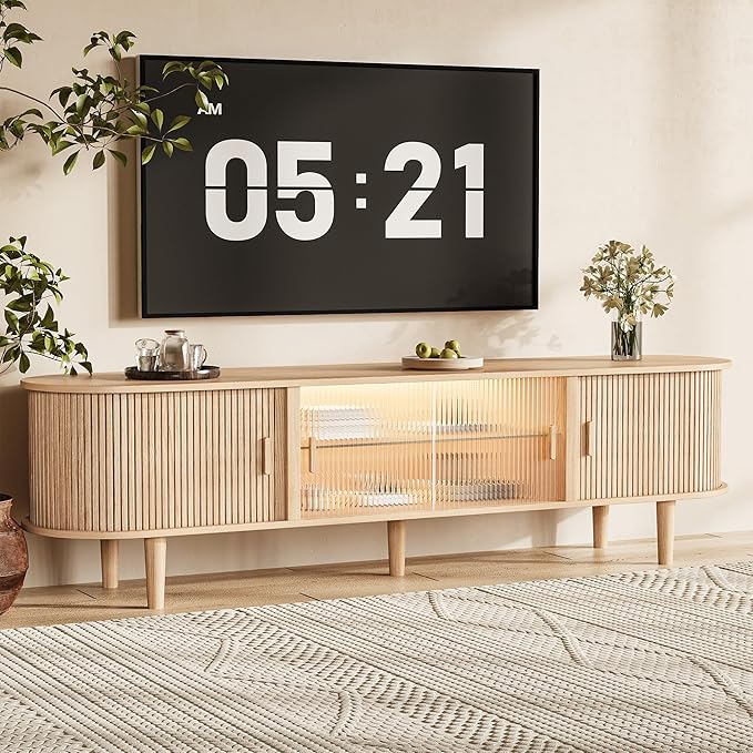 70" Fluted TV Stand with LED Lights