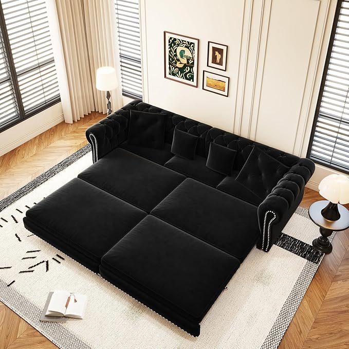 89" Velvet Convertible Sofa Bed Couch