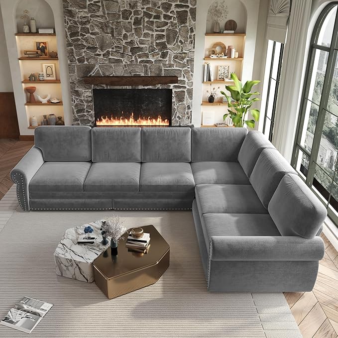 118" L-Shaped Sleeper Couch Bed