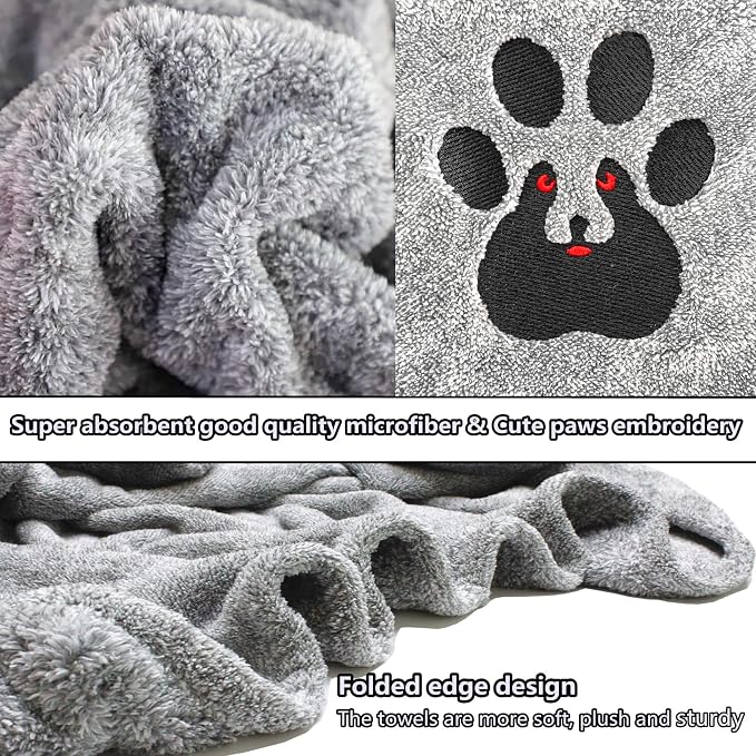 Dogvingpk Extra Large Dog Towel 1 Pack, Super Absorbent Soft Quick Drying Microfiber Pet Bath Towels for Large & Medium Dogs (XL-55" * 36", Green)