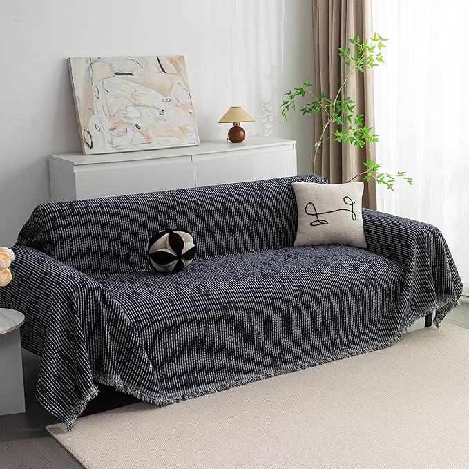 MYSKY HOME Loveseat Cover Navy Couch Cover Sectional Couch Covers