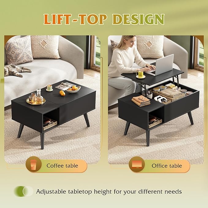 WLIVE Coffee Table for Living Room, Small Coffee Table