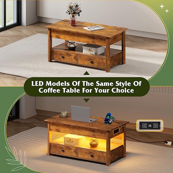 WLIVE Coffee Table, Lift Top Coffee Table