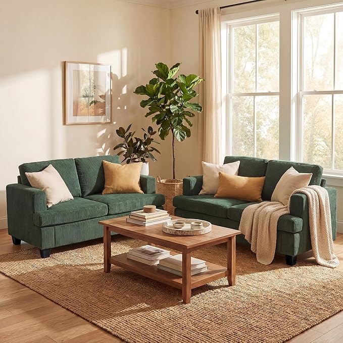 YOUDENOVA 2 Piece Set Comfy Sofa Couch, Loveseat Sofa * 2