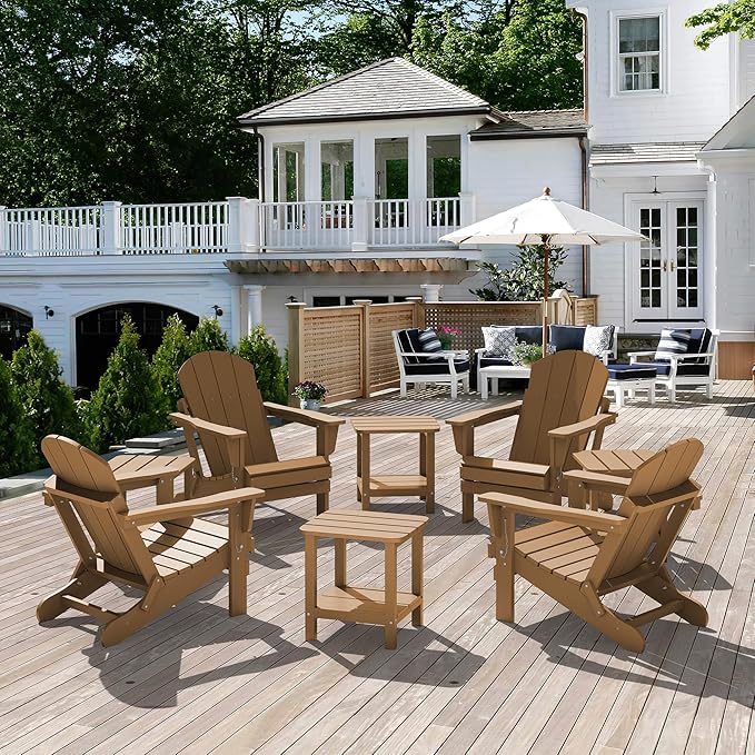 SERWALL Double Adirondack Side Table Rectangular End Table Set of 6