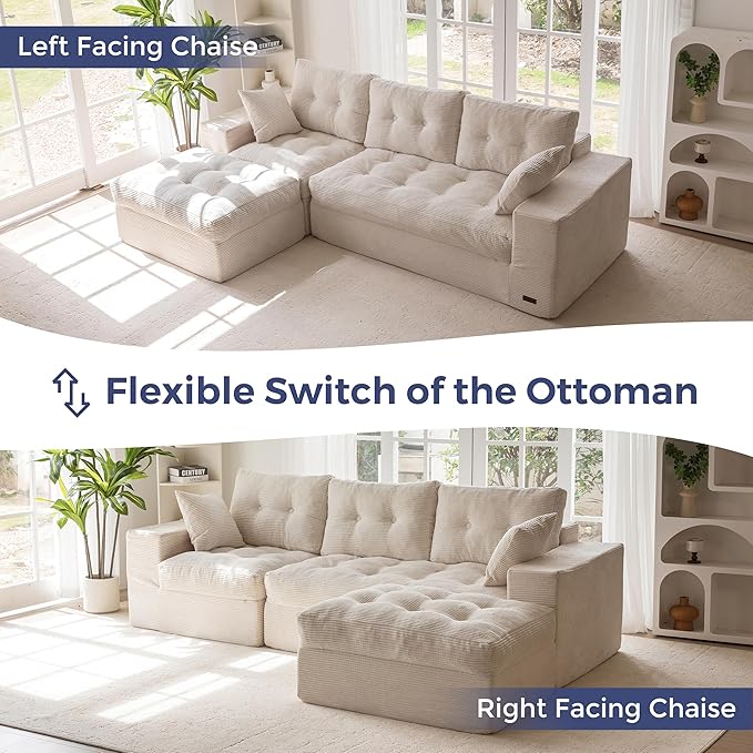 MAXYOYO 104" L Shaped Modular Sectional Sofa