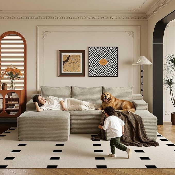 96" Sectional Couches for Living Room Cloud Couch Sofa