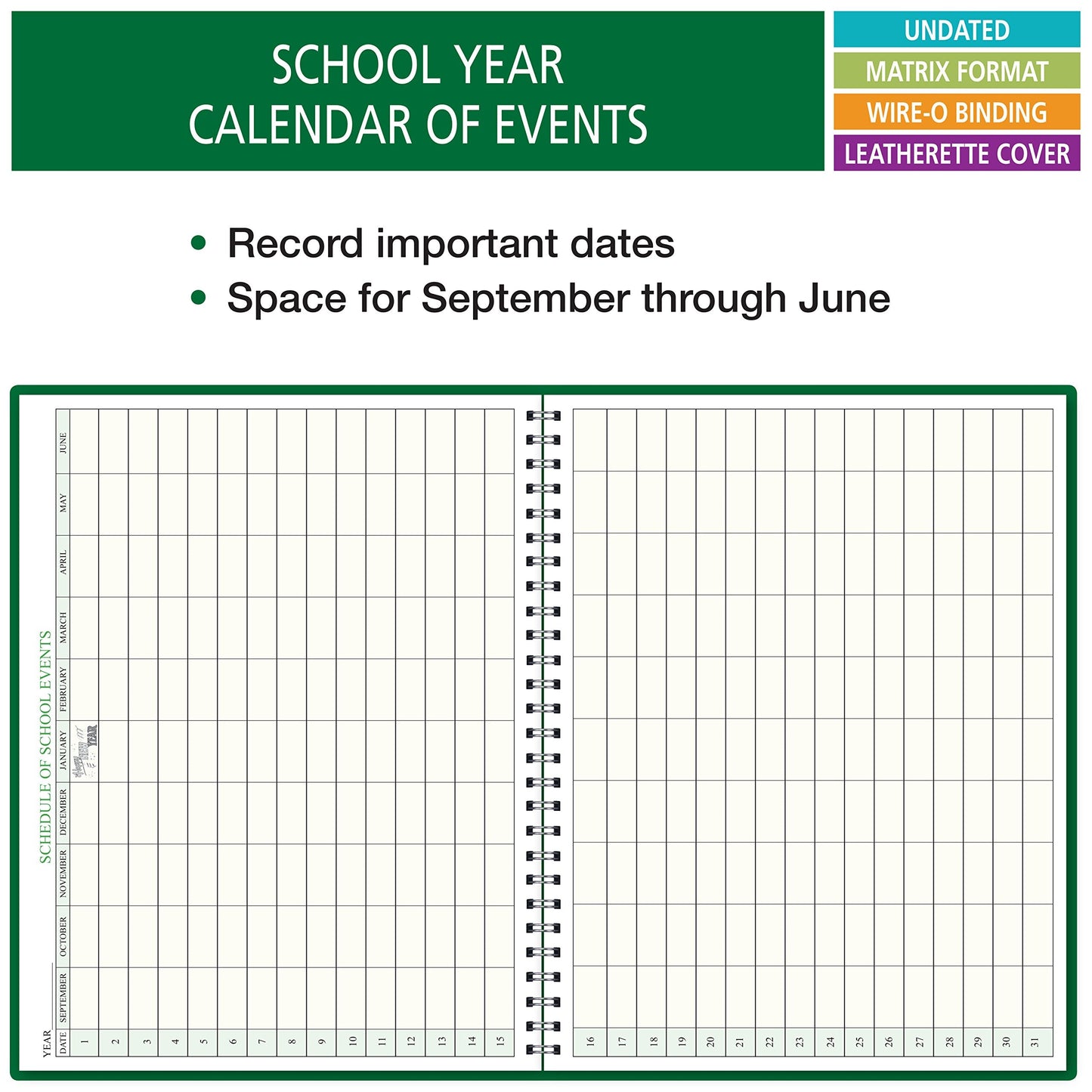 6 Period Wide Teacher Lesson Plan; Days Vertically Down The Side (6WPL)
